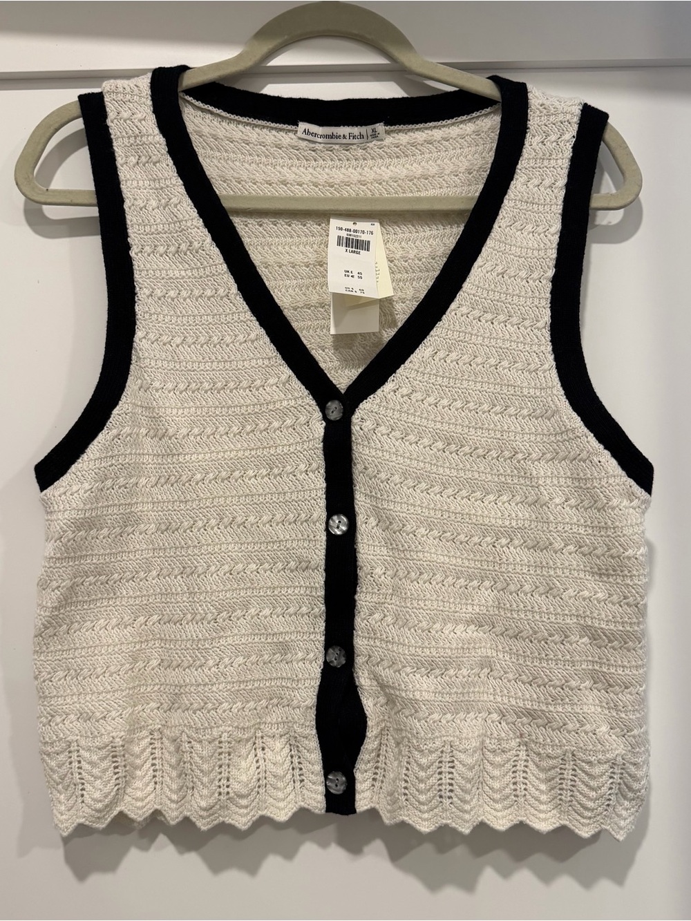 Abercrombie & Fitch Women's Crochet-Style Sweater Vest XL NWT - Picture 7 of 8